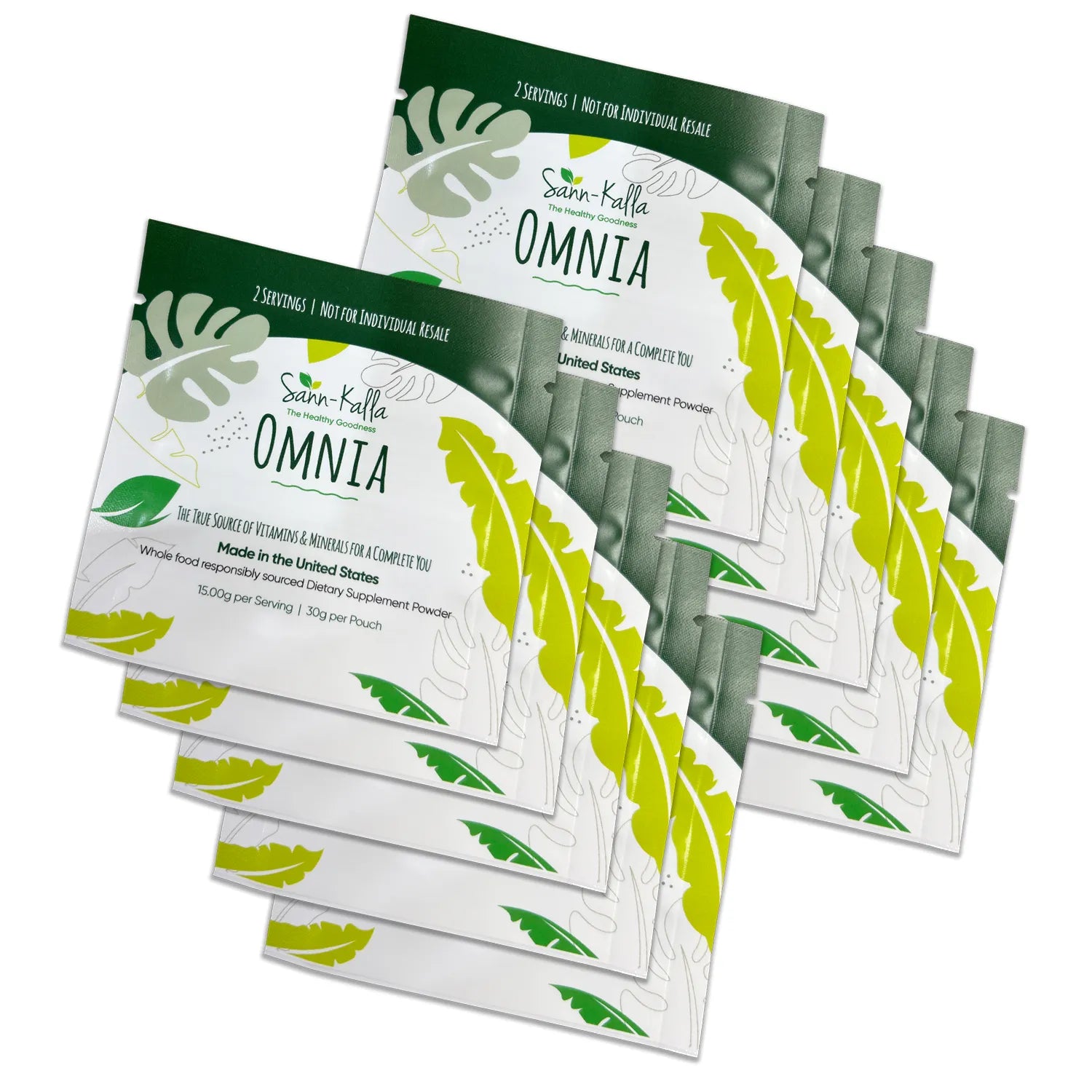 Omnia Greens Powder Drink Mix Superfood Travel packs