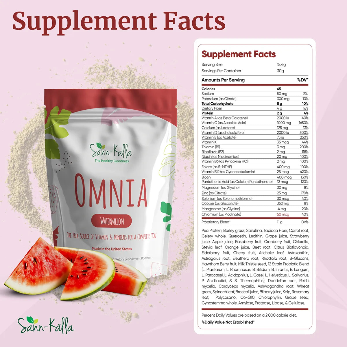 Omnia Greens Natural Superfood Drink Mix