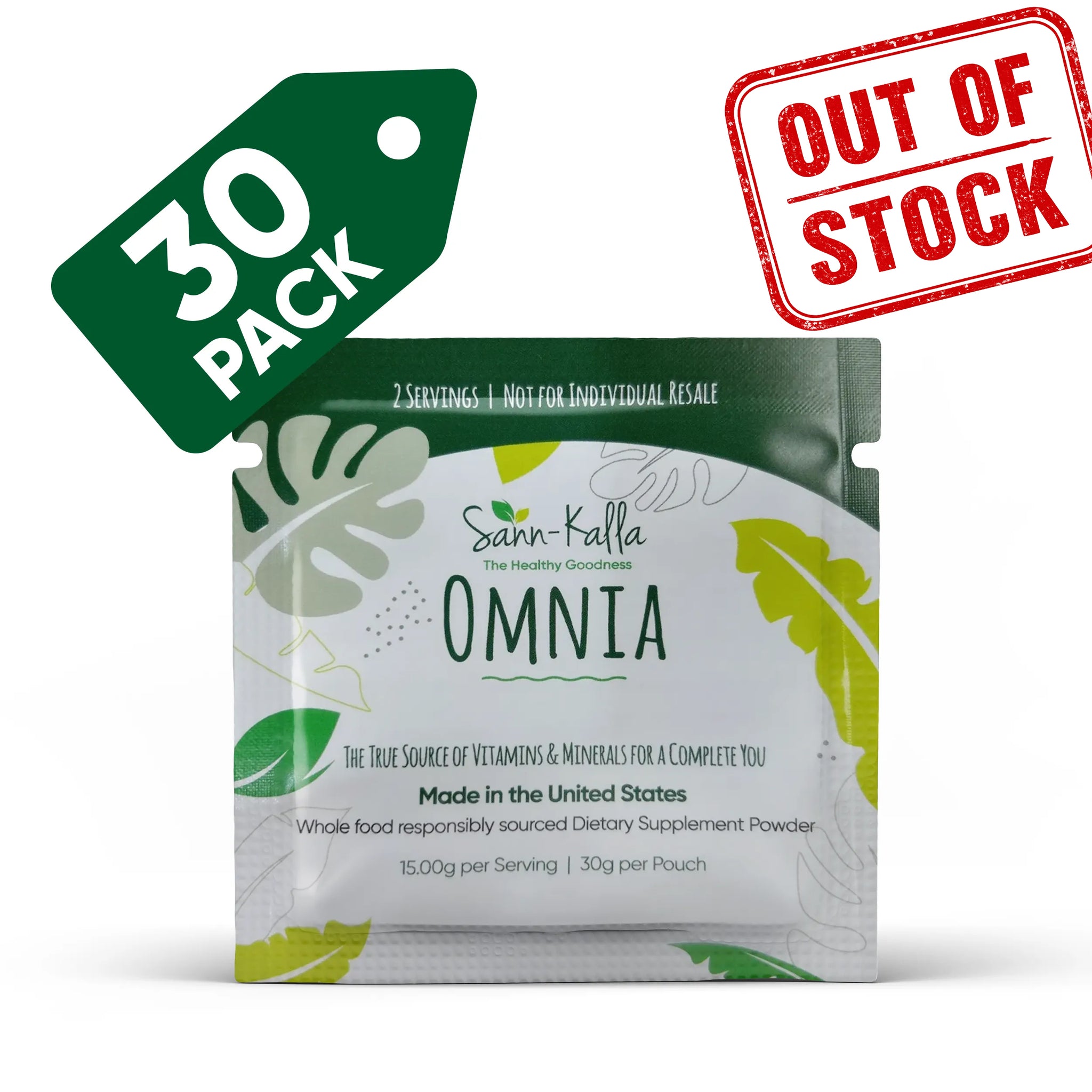 Omnia Super Greens Powder Packets Drink Mix