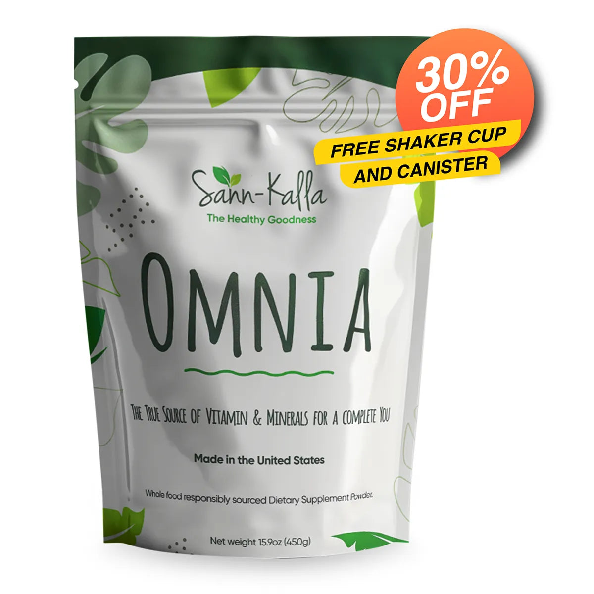 sann-kalla single packet 30 off with free shaker cup and canister